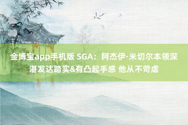 金博宝app手机版 SGA：阿杰伊·米切尔本领深湛发达踏实&有凸起手感 他从不苛虐