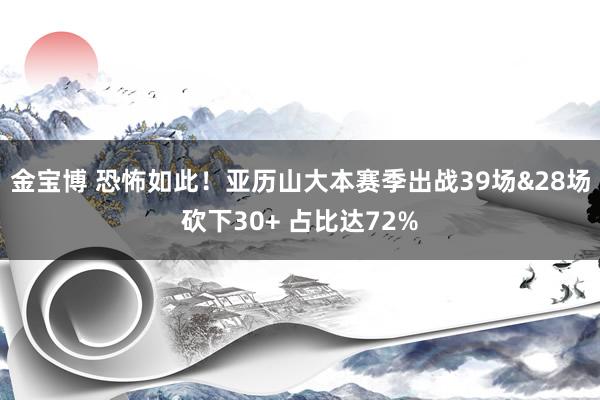 金宝博 恐怖如此！亚历山大本赛季出战39场&28场砍下30+ 占比达72%
