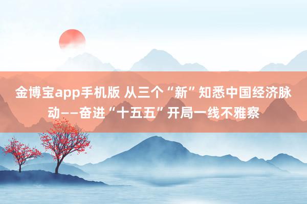 金博宝app手机版 从三个“新”知悉中国经济脉动——奋进“十五五”开局一线不雅察
