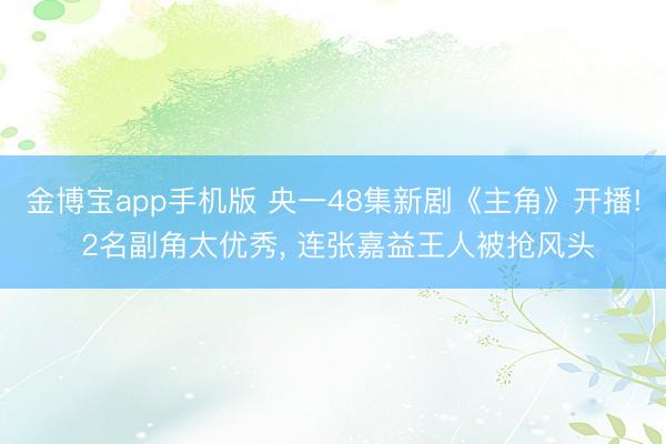 金博宝app手机版 央一48集新剧《主角》开播! 2名副角太优秀， 连张嘉益王人被抢风头
