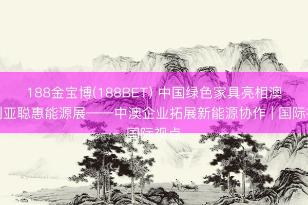 188金宝博(188BET) 中国绿色家具亮相澳大利亚聪惠能源展——中澳企业拓展新能源协作 | 国际视点