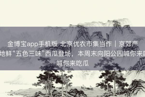金博宝app手机版 北京优农市集当作|京郊产•腹地鲜“五色三味”西瓜登场,本周末向阳公园喊你来吃瓜