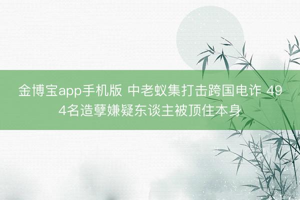 金博宝app手机版 中老蚁集打击跨国电诈 494名造孽嫌疑东谈主被顶住本身