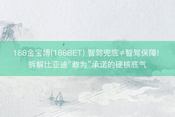 188金宝博(188BET) 智驾兜底≠智驾保障! 拆解比亚迪“敢为”承诺的硬核底气