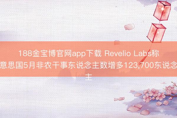 188金宝博官网app下载 Revelio Labs称好意思国5月非农干事东说念主数增多123,700东说念主