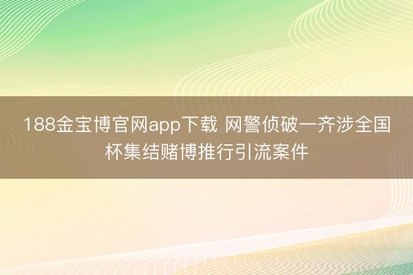 188金宝博官网app下载 网警侦破一齐涉全国杯集结赌博推行引流案件